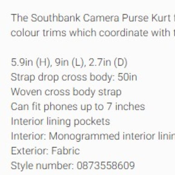 Kurt Geiger Southbank Canvas Camera Bag NEW IN BOX - Picture 11 of 11